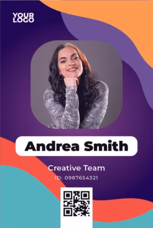 lively, Bold and Vibrant ID Badge Design