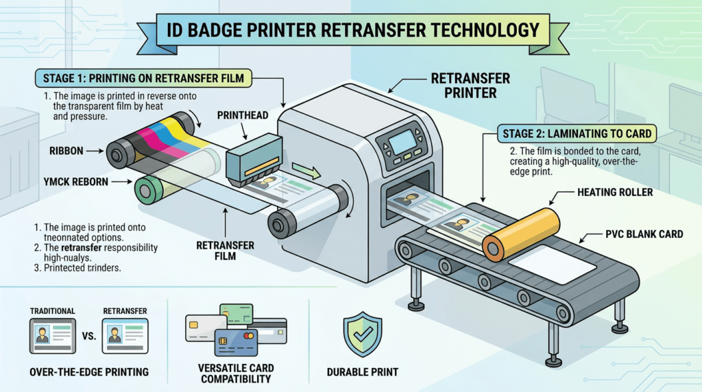 retransfer printed badge security