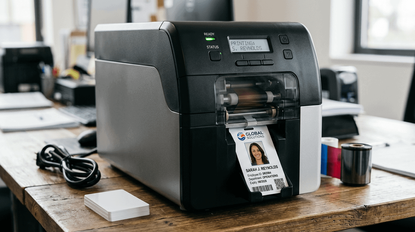 ID card printer for secure identification solutions.